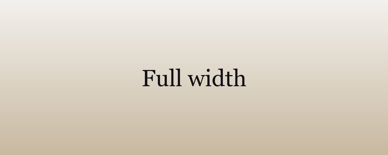 Wide sample illustration with the words Full width spanning the whole article column